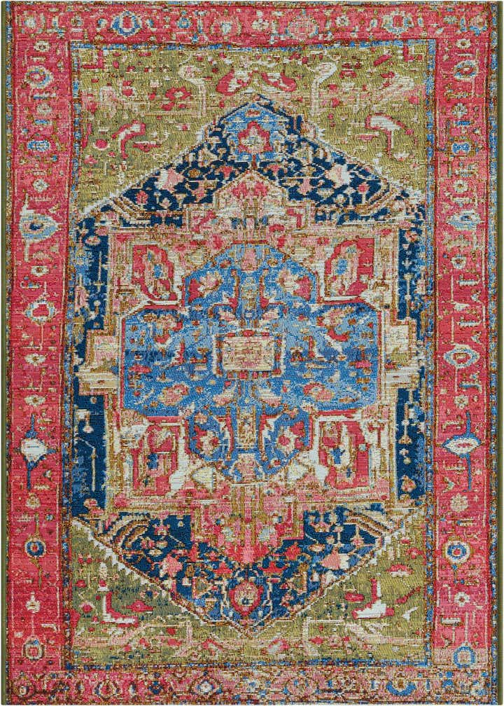 2' 7 x 5' 3 Easy-Clean Traditional Indoor / Outdoor Runner Rug
