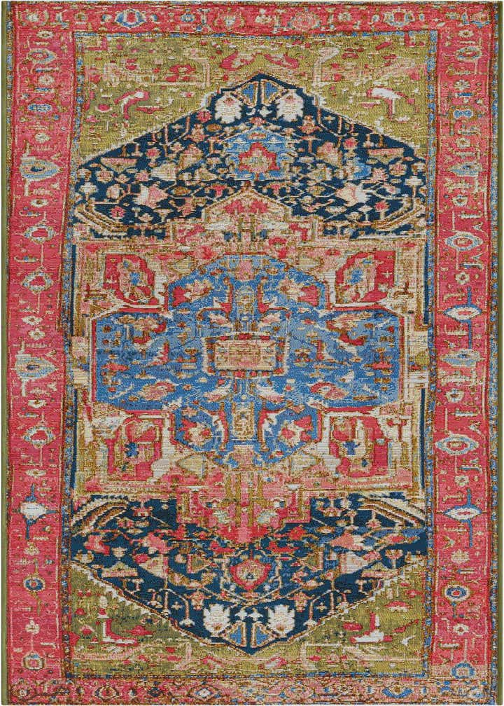 2' 7 x 7' Easy-Clean Traditional Indoor / Outdoor Runner Rug