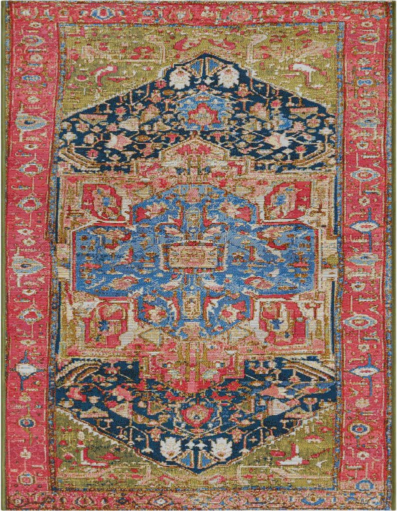 2' 7 x 7' Easy-Clean Traditional Indoor / Outdoor Runner Rug