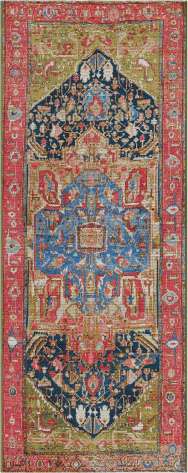 Detail image of 2' 7 x 7' Easy-Clean Traditional Indoor / Outdoor Runner Rug