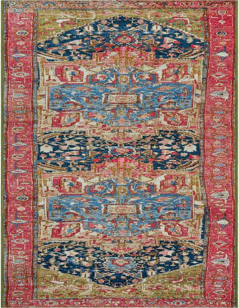 2' 7 x 12' Easy-Clean Traditional Indoor / Outdoor Runner Rug