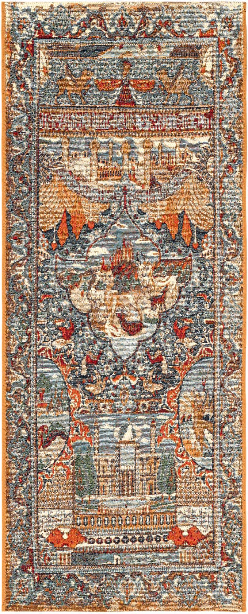 2' x 5' Easy-Clean Traditional Indoor / Outdoor Runner Rug