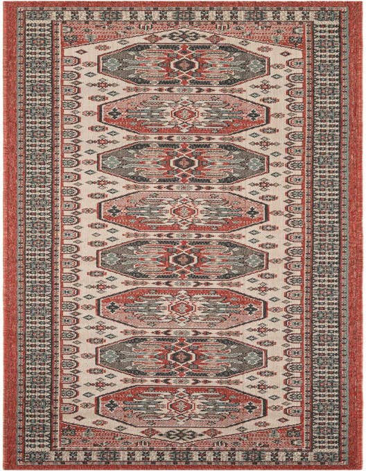 Detail image of 2' 7 x 10' Easy-Clean Traditional Indoor / Outdoor Runner Rug