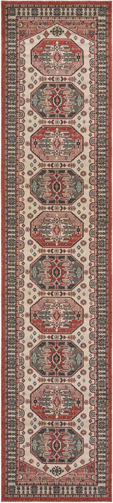 2' 7 x 12' Easy-Clean Traditional Indoor / Outdoor Runner Rug