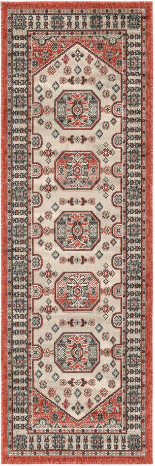 Detail image of 2' x 6' Easy-Clean Traditional Indoor / Outdoor Runner Rug