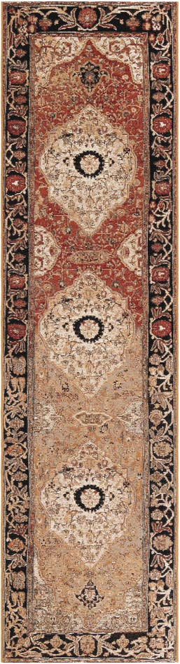 Detail image of 2' 7 x 10' Easy-Clean Traditional Indoor / Outdoor Runner Rug