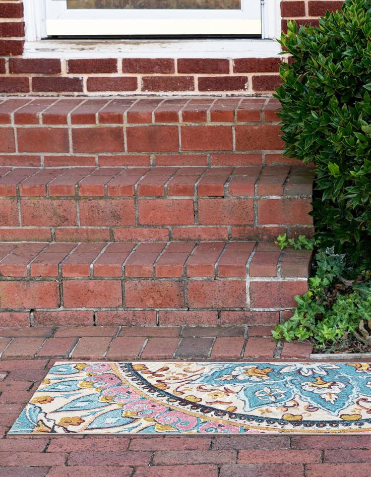 Detail image of 2' x 6'  Washable Traditional Indoor / Outdoor Runner Rug