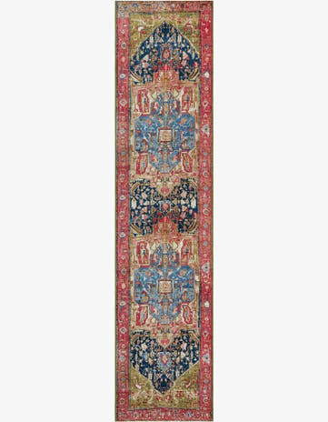 2' 7 x 12' Easy-Clean Traditional Indoor / Outdoor Runner Rug