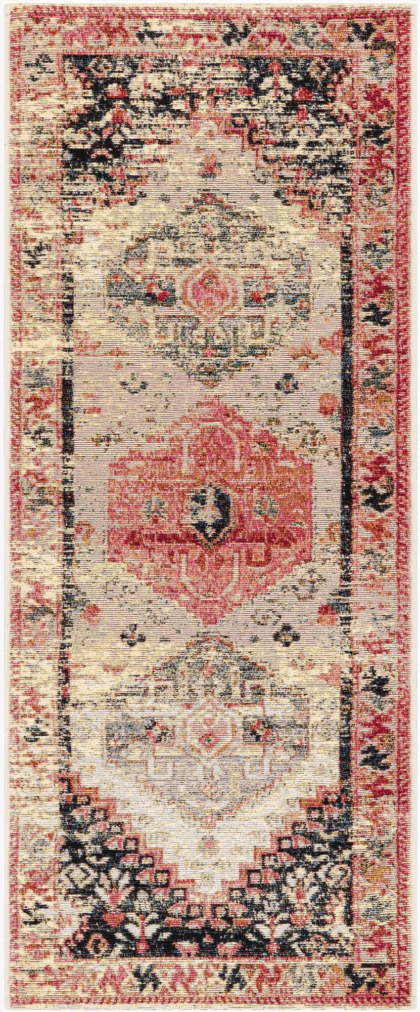 2' x 5'  Washable Traditional Indoor / Outdoor Runner Rug