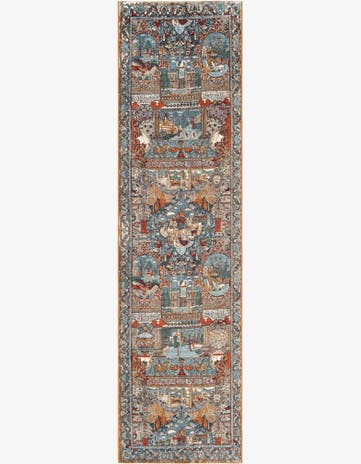 Easy-Clean Traditional Indoor / Outdoor Runner Rug