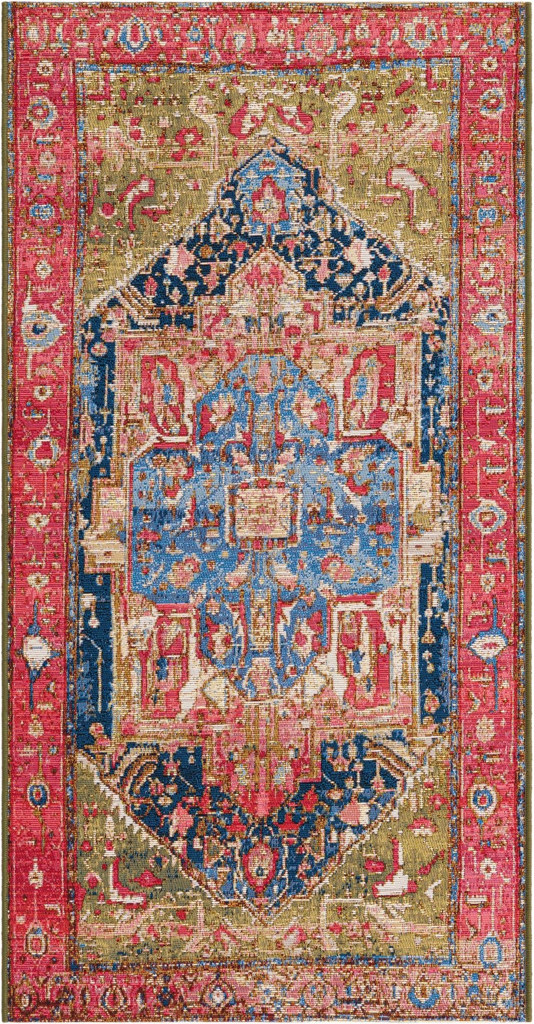 Primary image 2' 7 x 5' 3  Washable Traditional Indoor / Outdoor Runner Rug