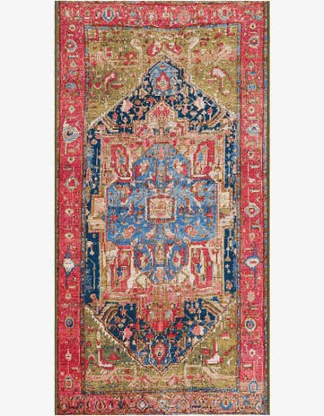 2' 7 x 5' 3 Easy-Clean Traditional Indoor / Outdoor Runner Rug