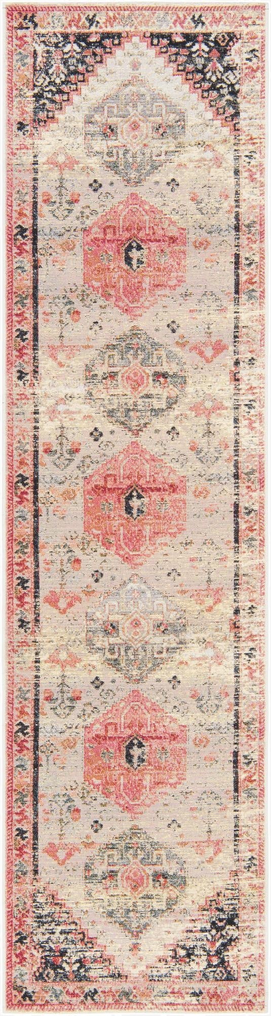 2' 7 x 10'  Washable Traditional Indoor / Outdoor Runner Rug