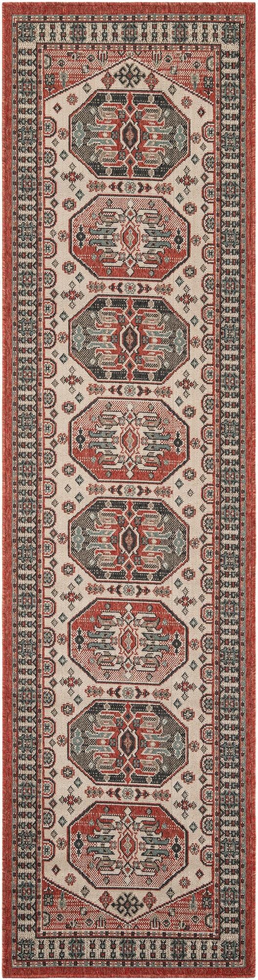 2' 7 x 10'  Washable Traditional Indoor / Outdoor Runner Rug
