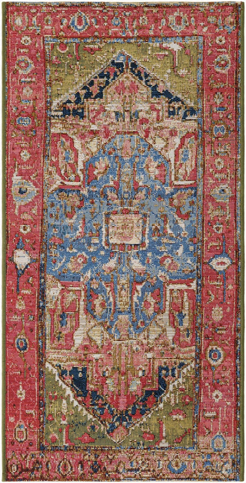 2' x 4'  Washable Traditional Indoor / Outdoor Runner Rug