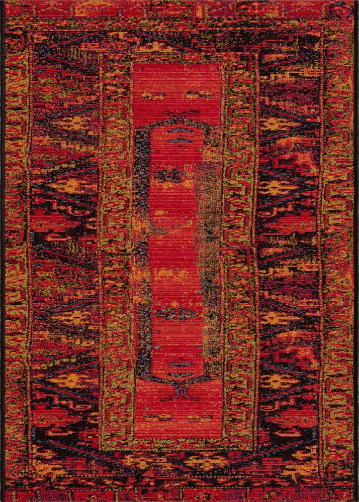 2' x 6' Easy-Clean Tribal Indoor / Outdoor Runner Rug