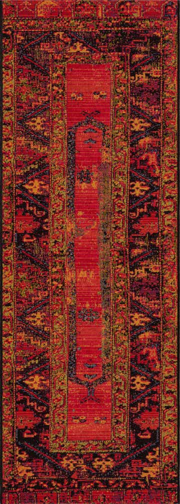 2' x 6' Easy-Clean Tribal Indoor / Outdoor Runner Rug