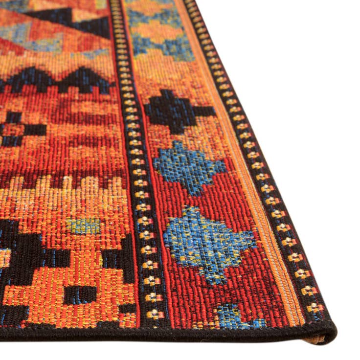 Detail image of 2' x 4' Easy-Clean Tribal Indoor / Outdoor Runner Rug
