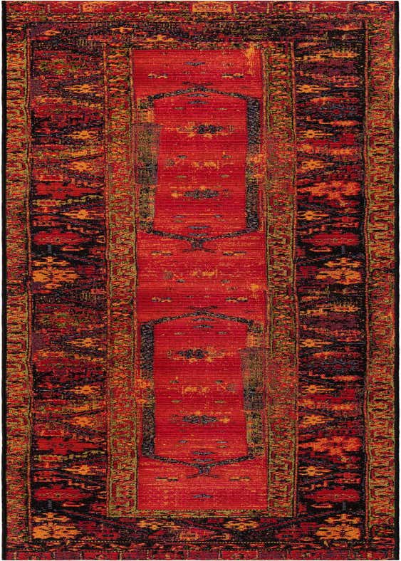 2' 7 x 10' Easy-Clean Tribal Indoor / Outdoor Runner Rug