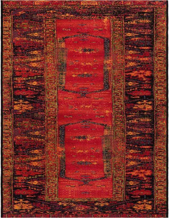 2' 7 x 10' Easy-Clean Tribal Indoor / Outdoor Runner Rug