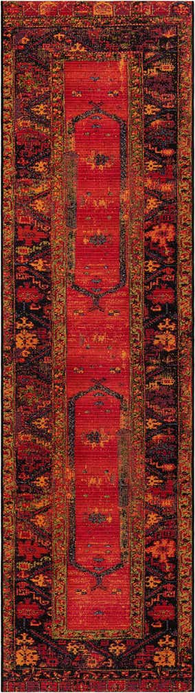 2' 7 x 10' Easy-Clean Tribal Indoor / Outdoor Runner Rug
