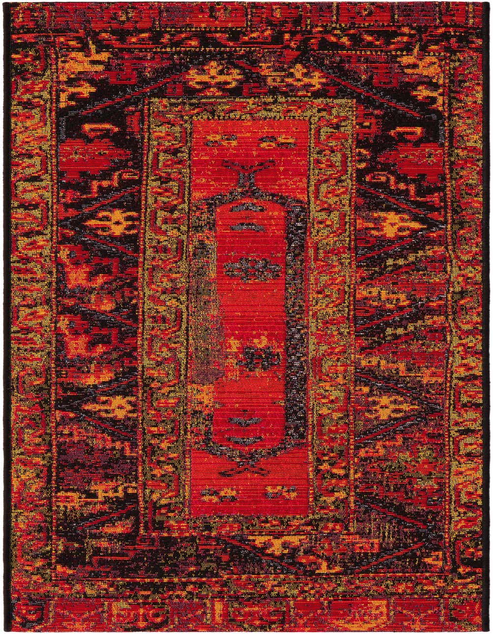 2' x 4' Easy-Clean Tribal Indoor / Outdoor Runner Rug