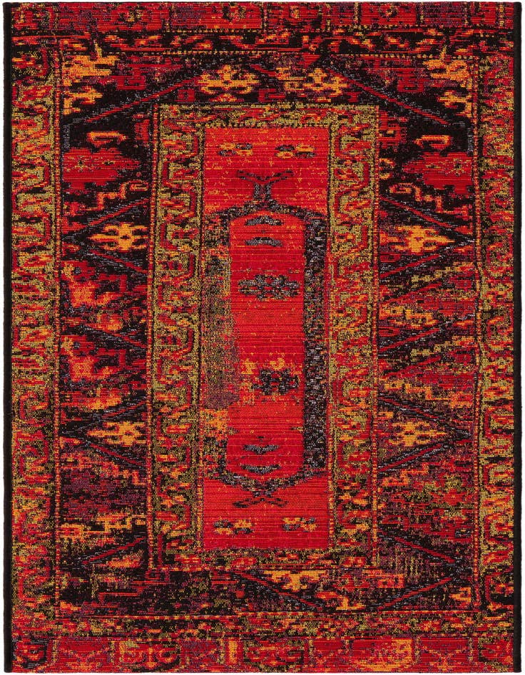 Detail image of 2' x 4' Easy-Clean Tribal Indoor / Outdoor Runner Rug
