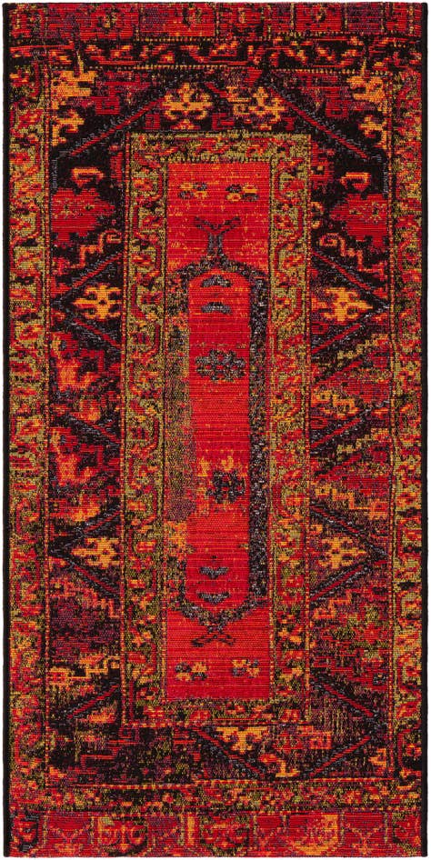 Detail image of 2' x 4' Easy-Clean Tribal Indoor / Outdoor Runner Rug
