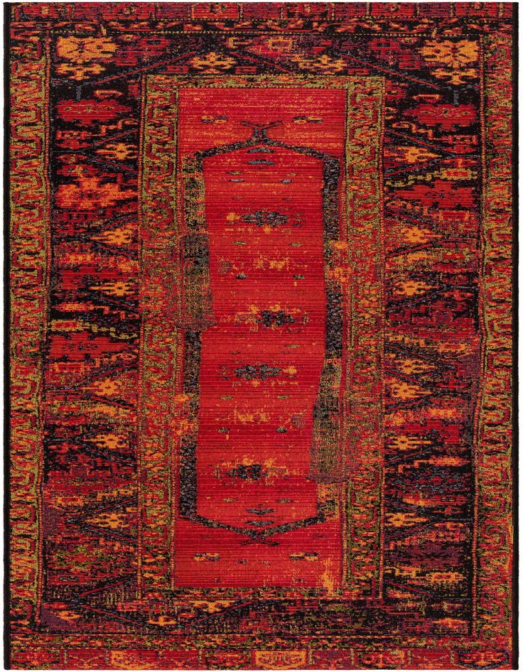 Detail image of 2' 7 x 7' Easy-Clean Tribal Indoor / Outdoor Runner Rug
