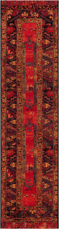 Detail image of 2' x 8' Easy-Clean Tribal Indoor / Outdoor Runner Rug