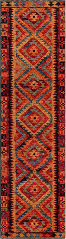 Detail image of 2' 7 x 10' Easy-Clean Tribal Indoor / Outdoor Runner Rug