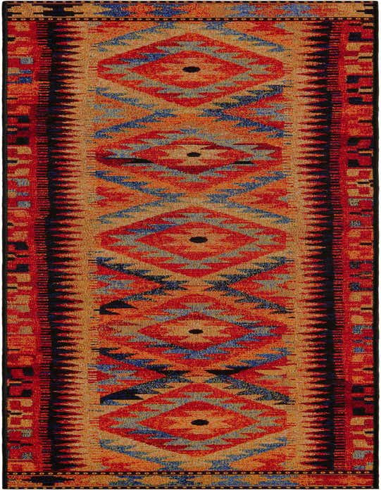 2' x 8' Easy-Clean Tribal Indoor / Outdoor Runner Rug