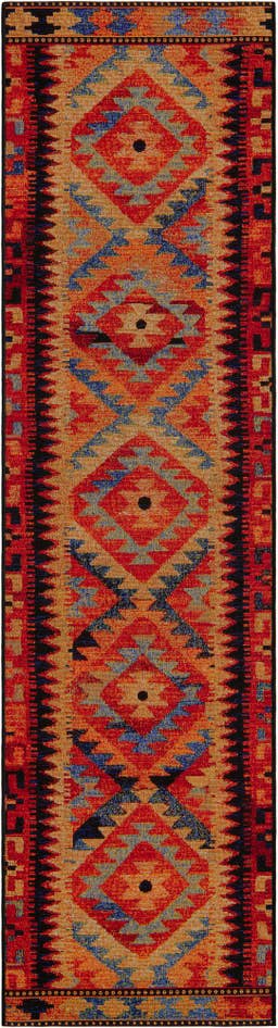 Detail image of 2' x 8' Easy-Clean Tribal Indoor / Outdoor Runner Rug