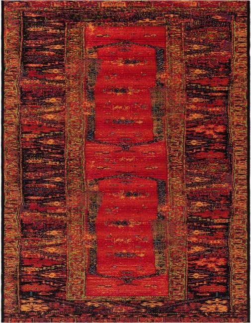 Detail image of 2' 7 x 11' Easy-Clean Tribal Indoor / Outdoor Runner Rug