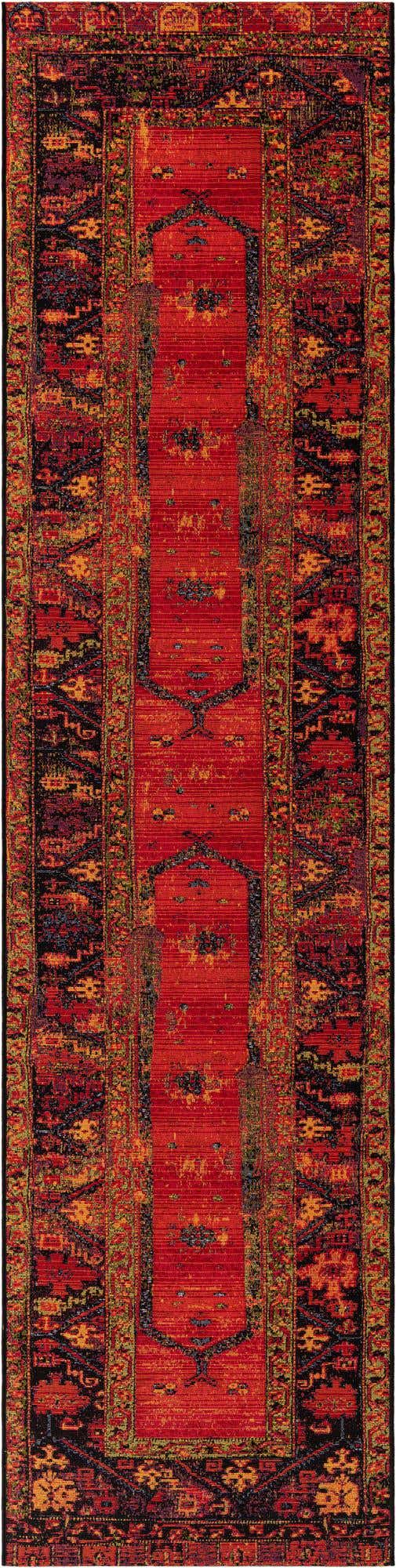 2' 7 x 11' Easy-Clean Tribal Indoor / Outdoor Runner Rug