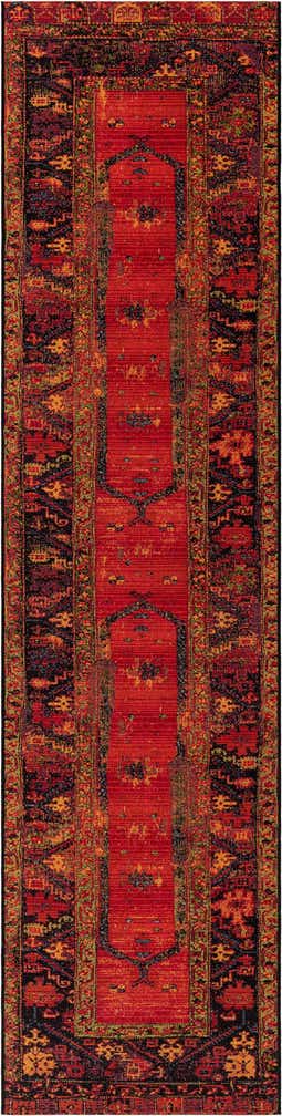 2' 7 x 11' Easy-Clean Tribal Indoor / Outdoor Runner Rug