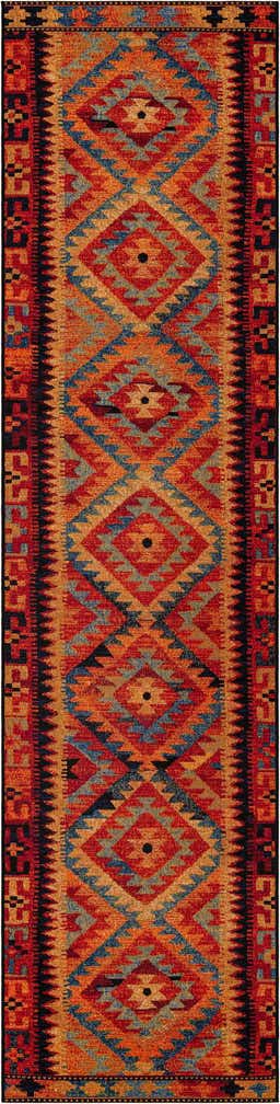 2' 7 x 11' Easy-Clean Tribal Indoor / Outdoor Runner Rug