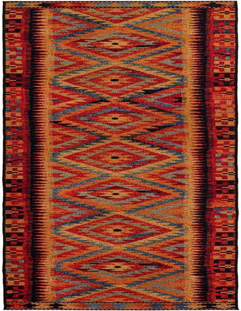 2' 7 x 12' Easy-Clean Tribal Indoor / Outdoor Runner Rug