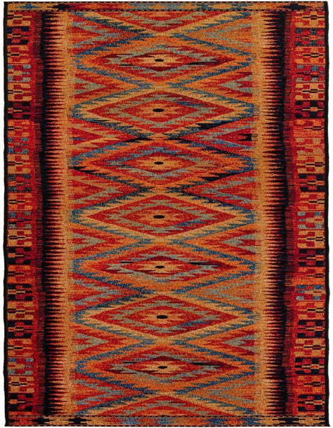 Detail image of 2' 7 x 12' Easy-Clean Tribal Indoor / Outdoor Runner Rug