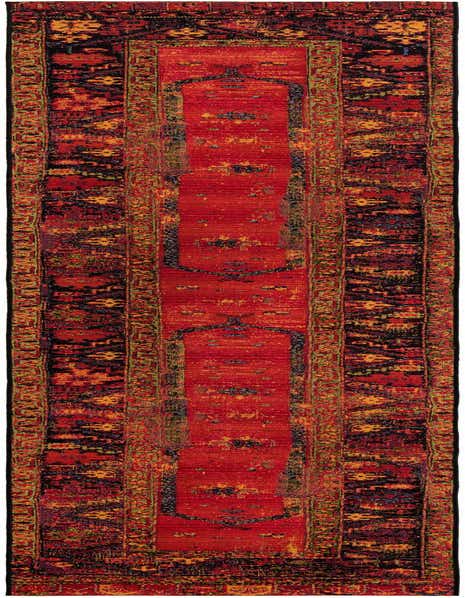 2' 7 x 12' Easy-Clean Tribal Indoor / Outdoor Runner Rug