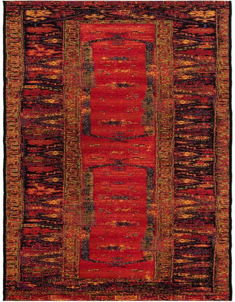 Detail image of 2' 7 x 12' Easy-Clean Tribal Indoor / Outdoor Runner Rug