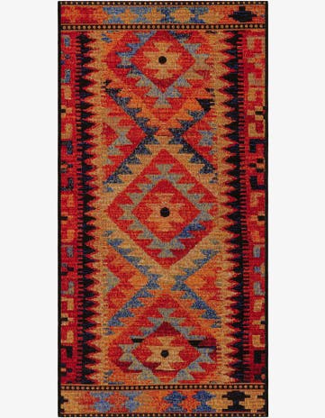 2' x 4' Easy-Clean Tribal Indoor / Outdoor Runner Rug