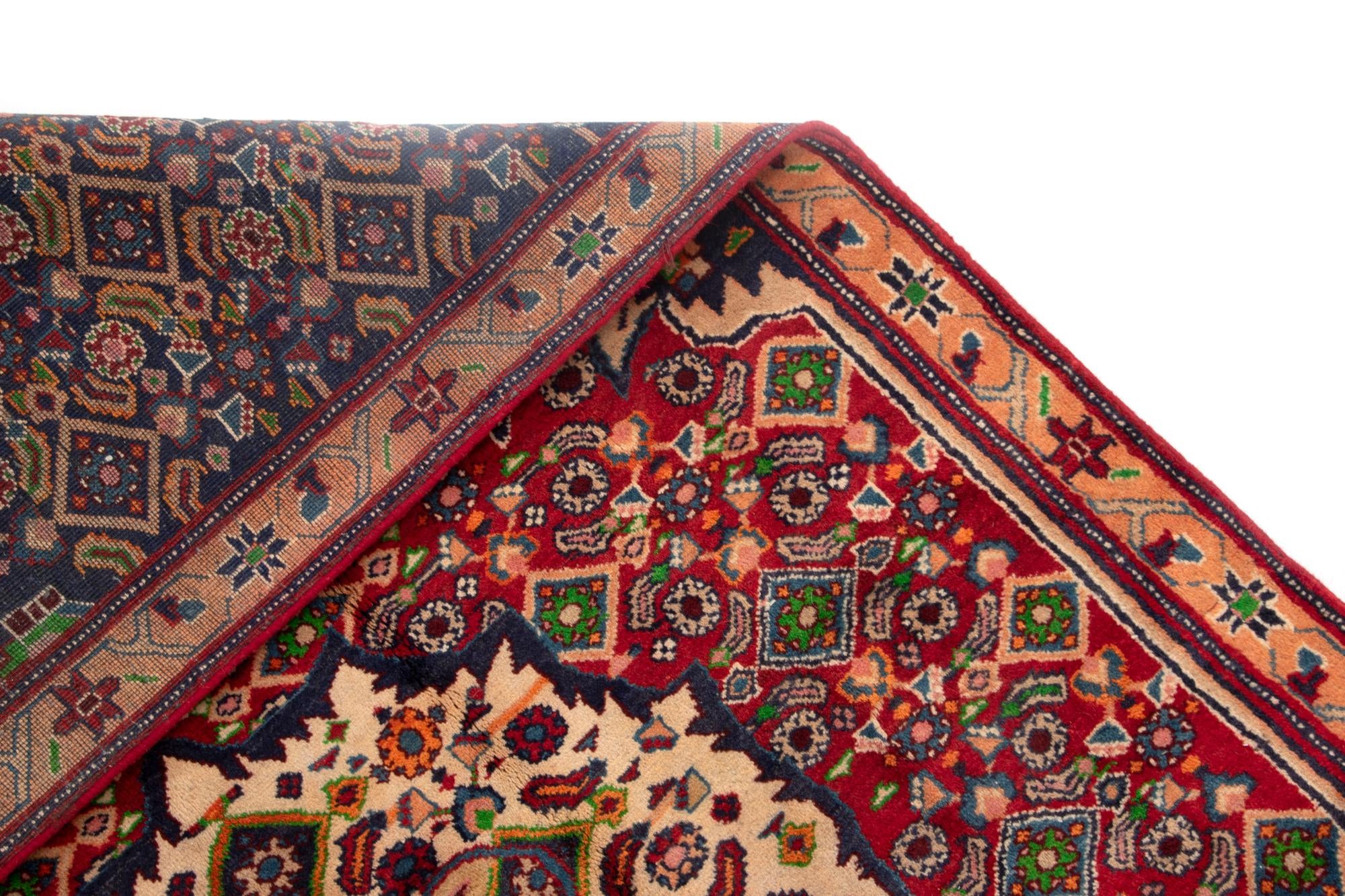 4' 3 x 9' 5 Hand Knotted Tabriz Persian Wool Runner Rug