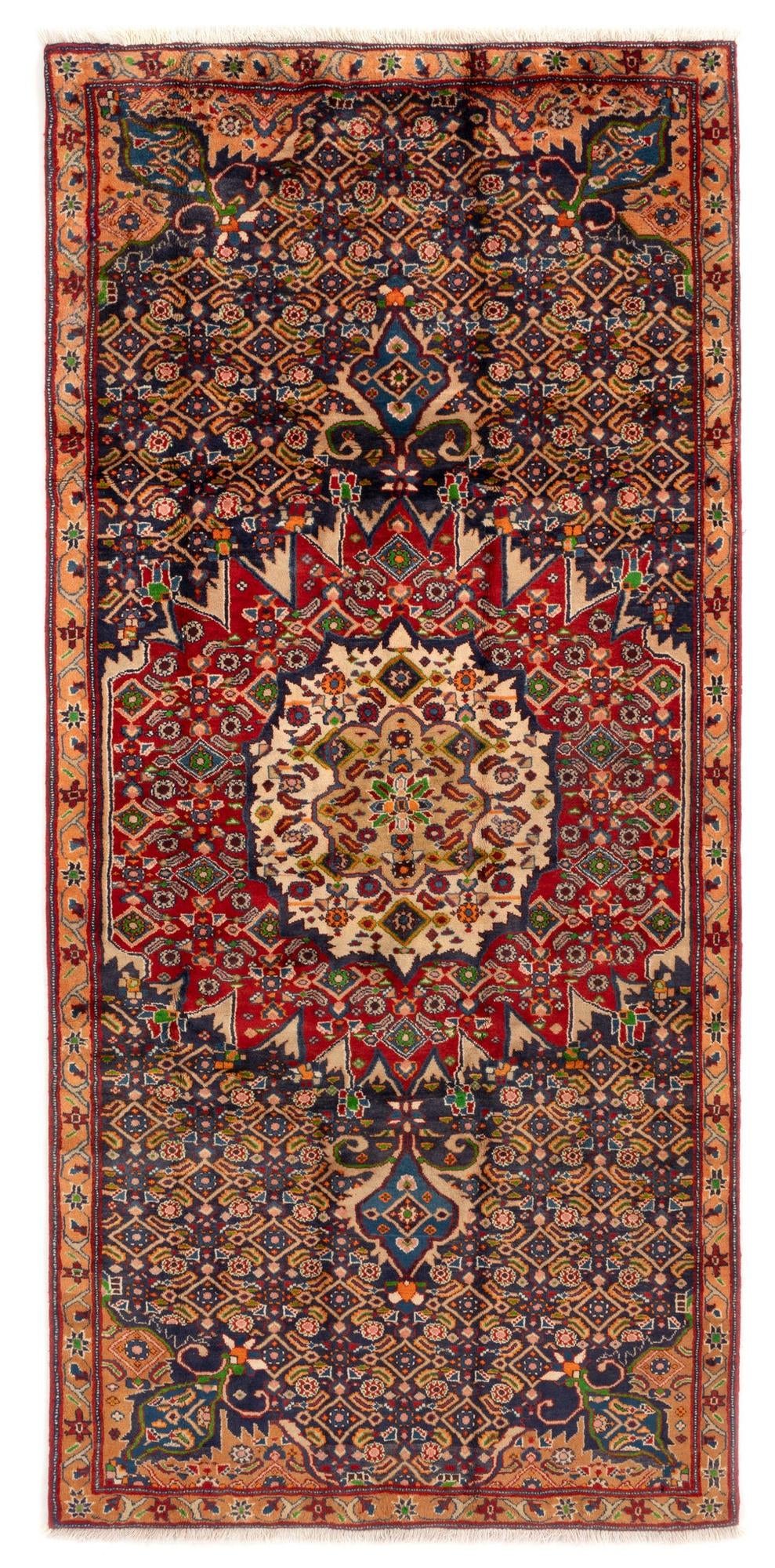 4' 3 x 9' 5 Hand Knotted Tabriz Persian Wool Runner Rug