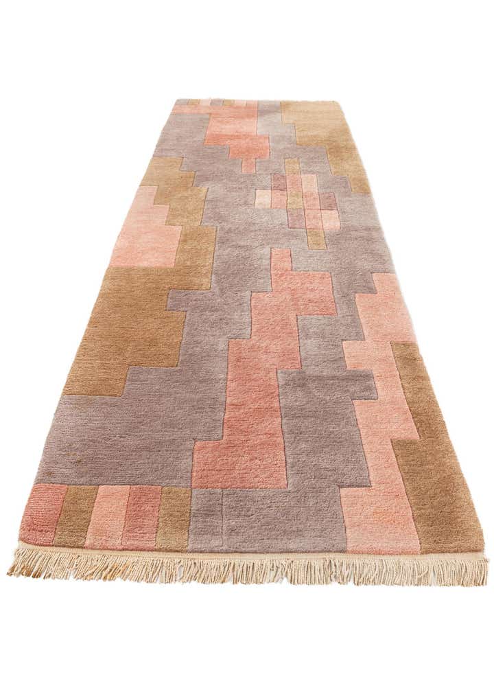 3' 1 x 9' 9 Hand Knotted Tibet Wool Runner Rug
