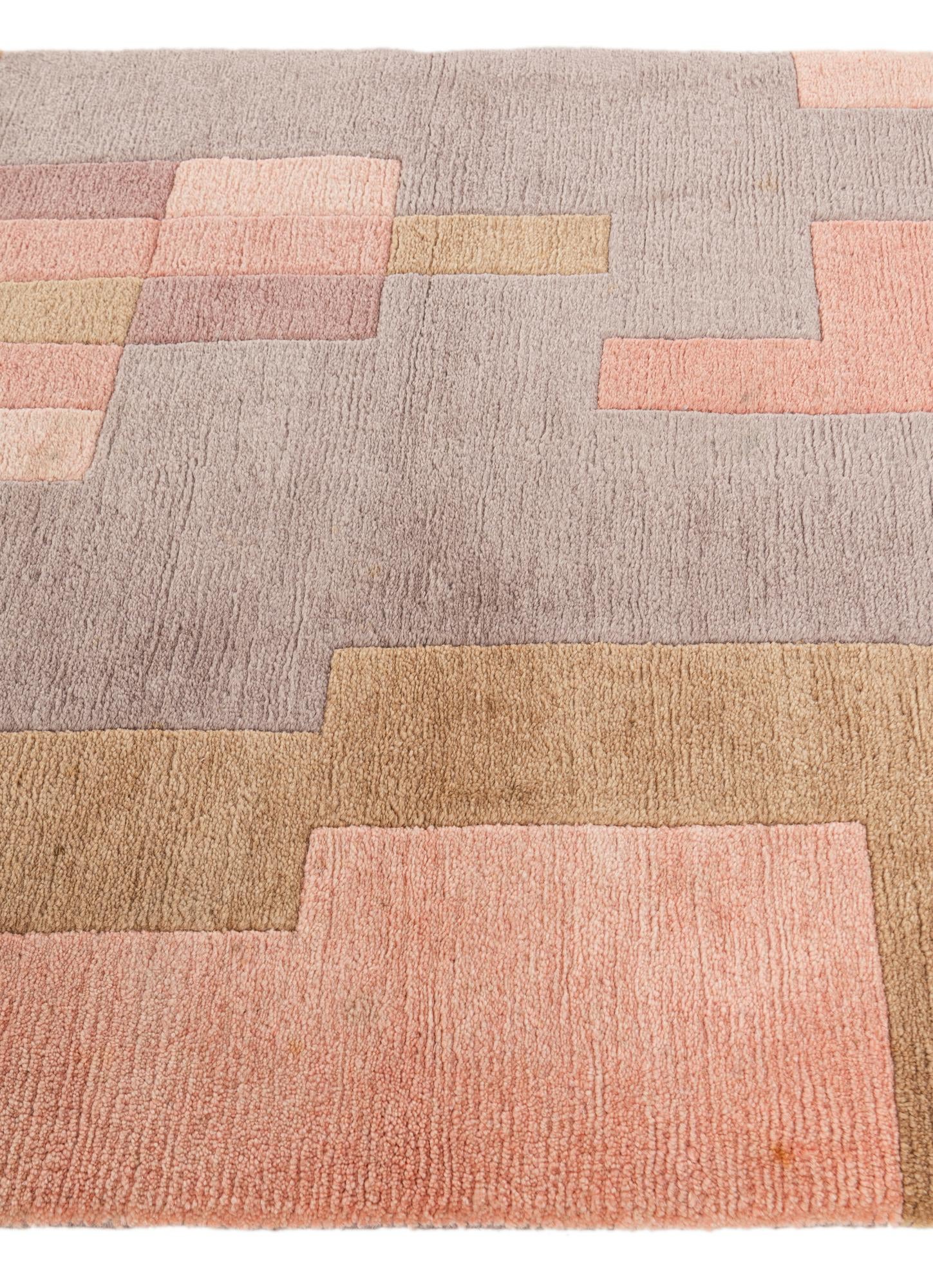 3' 1 x 9' 9 Hand Knotted Tibet Wool Runner Rug