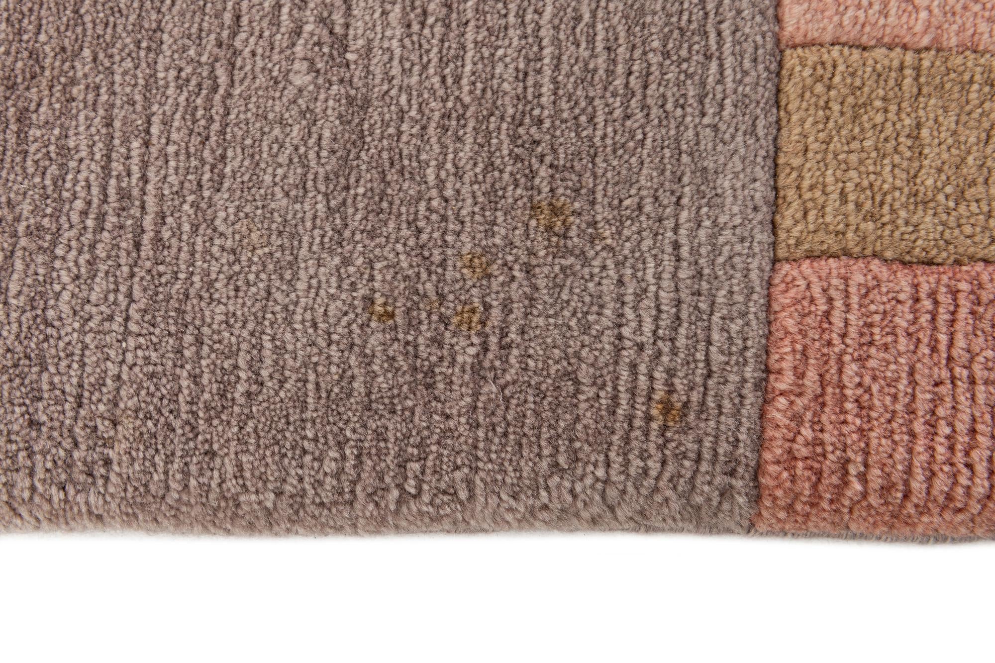 3' 1 x 9' 9 Hand Knotted Tibet Wool Runner Rug