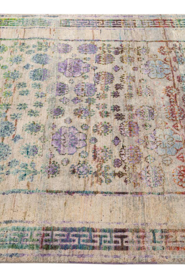 Detail image of 3' 10 x 11' 10 Hand Knotted Ultra Vintage Persian Runner Rug