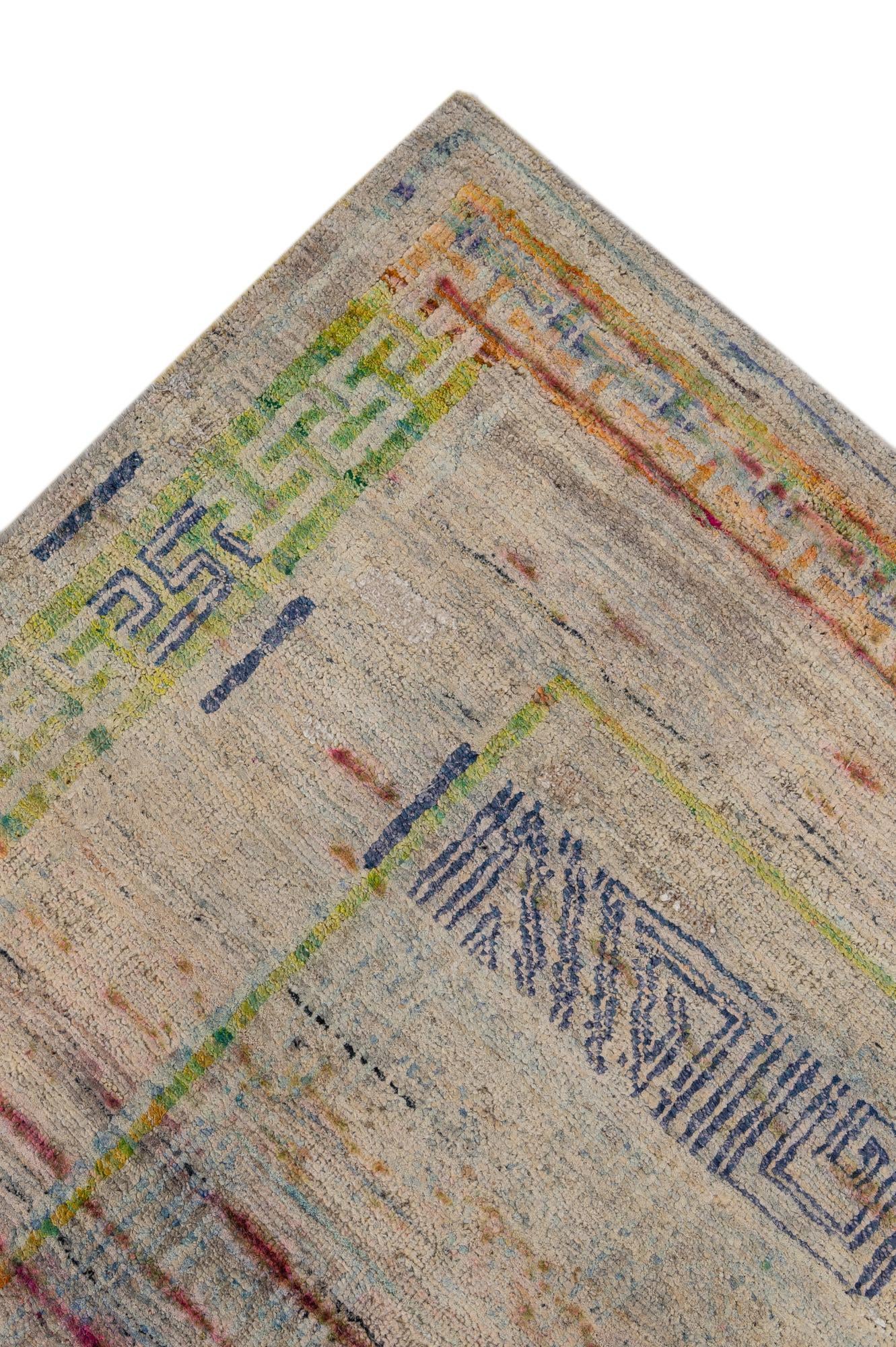 3' 10 x 11' 10 Hand Knotted Ultra Vintage Persian Runner Rug