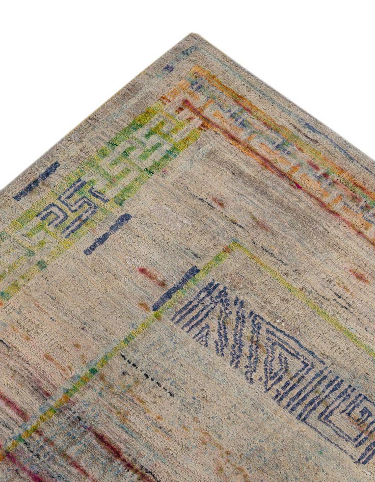 Detail image of 3' 10 x 11' 10  Hand Knotted Ultra Vintage Persian Runner Rug